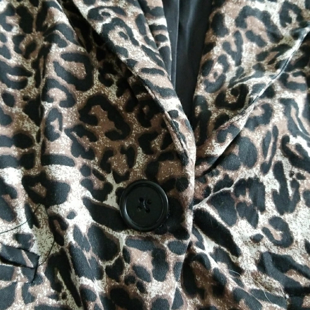 Leopard print 3/4 sleeve blazer - Picture 4 of 6